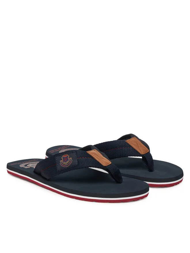 Tommy Hilfiger Шлепанцы Patch Hilfiger Beach Sandal FM0FM05804 темно-синие — фото 3
