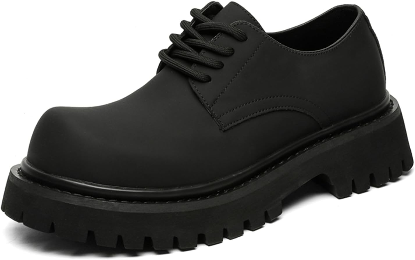 

Мужские оксфорды на платформе, массивная подошва с протектором, модные повседневные туфли для мужчин, черного и коричневого цветов Generic