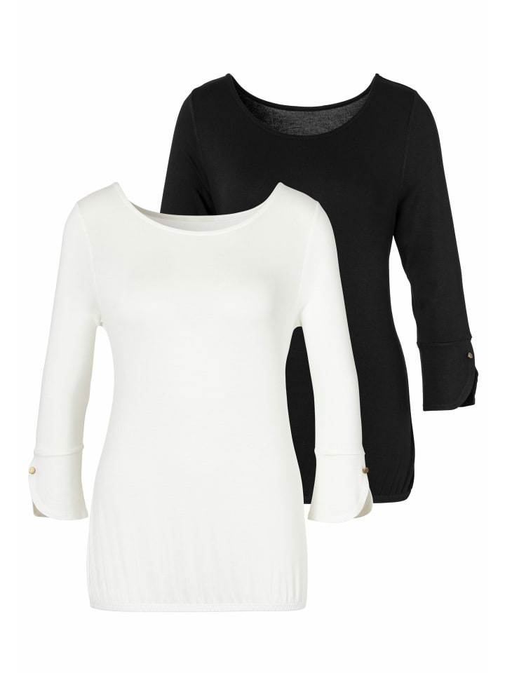 

Рубашка с рукавами 3/4 кремового и черного цветов Vivance