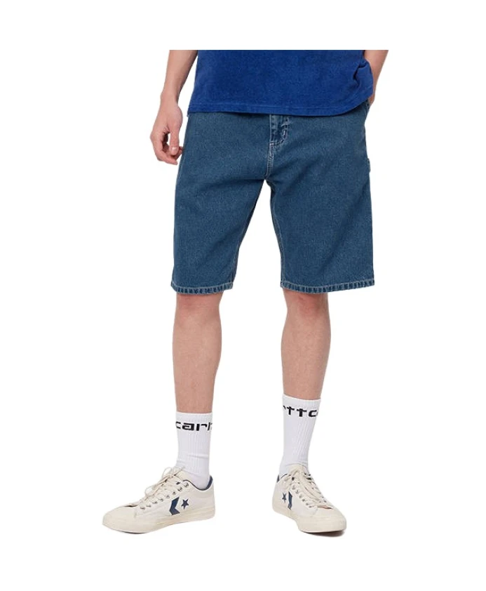 

Рюк, один на колено, короткие шорты Carhartt Wip, синий