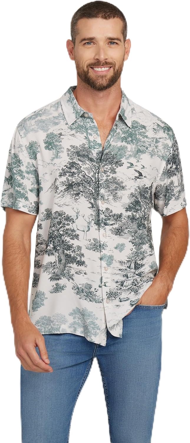 

Мужская рубашка GUESS Eco Rayon Forest Toile, Forest Toile Print Jungle Green