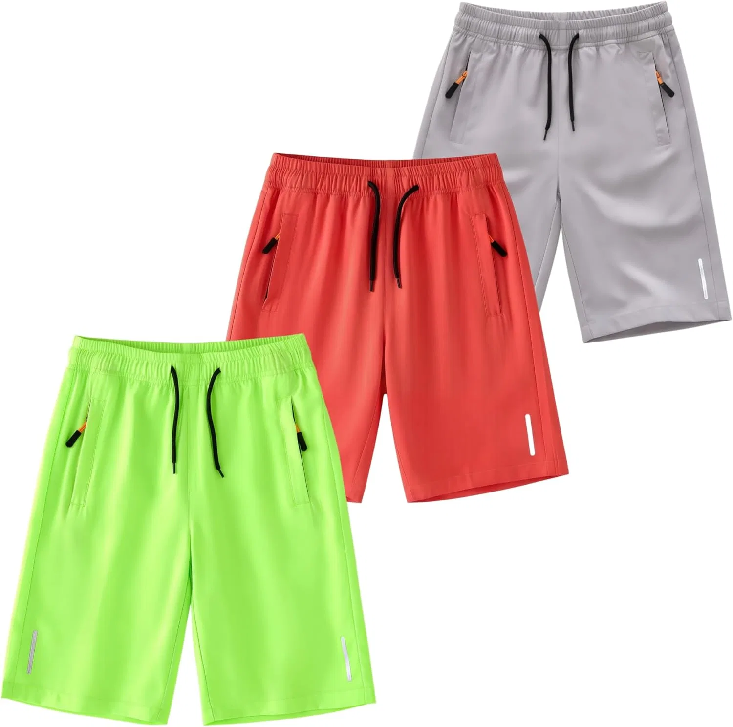 Детские шорты для бега 3 шт, DINGDONG'S CLOSET, Red Green Light Grey