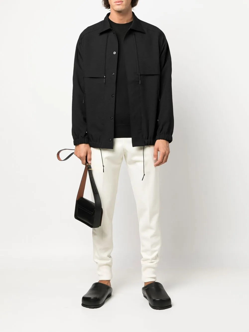 Шерстяные спортивные брюки с эластичным поясом JIL SANDER, нейтральный — фото 2