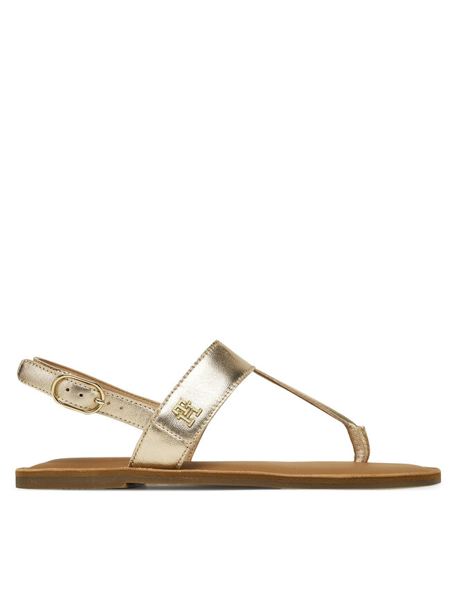 Сандалии Metallic Leather Thong Sandal FW0FW08798 Tommy Hilfiger, золотой