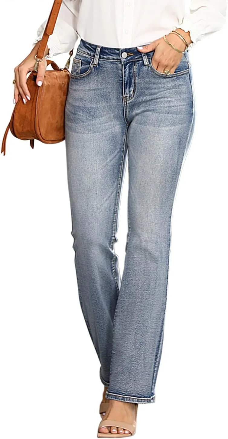 

Джинсы Bootcut для женщин Mid Waisted Wide Leg Foresi