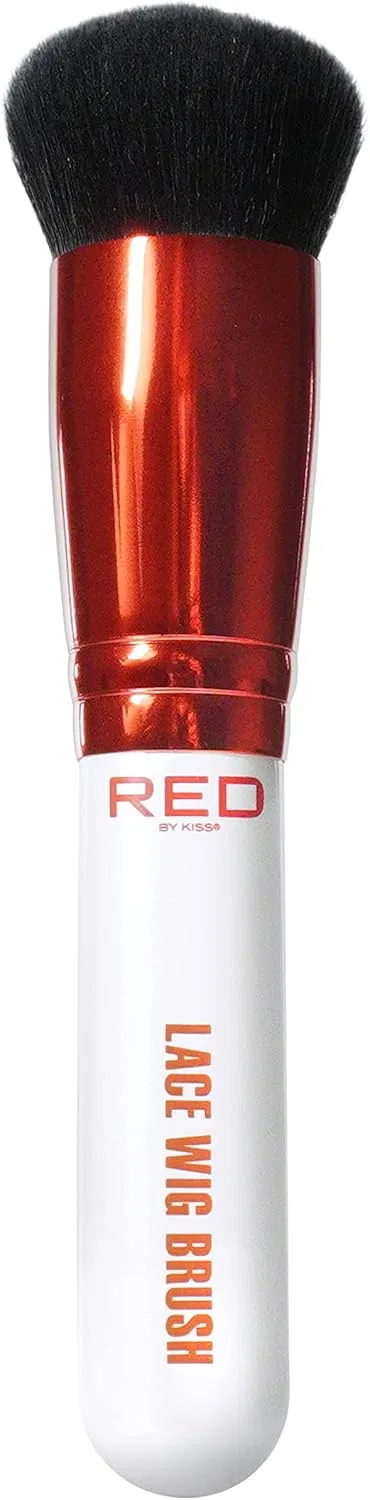 Набор для макияжа с кистью и пудрой для париков RED by Kiss, матовый финиш, контроль жирности, легкая текстура, оттенок Medium Dark Brown — фото 4