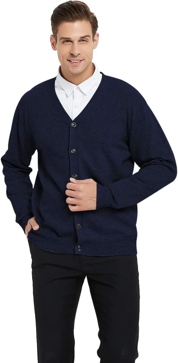 

Топтай мужской кардиган из хлопка с V-образным вырезом TopTie