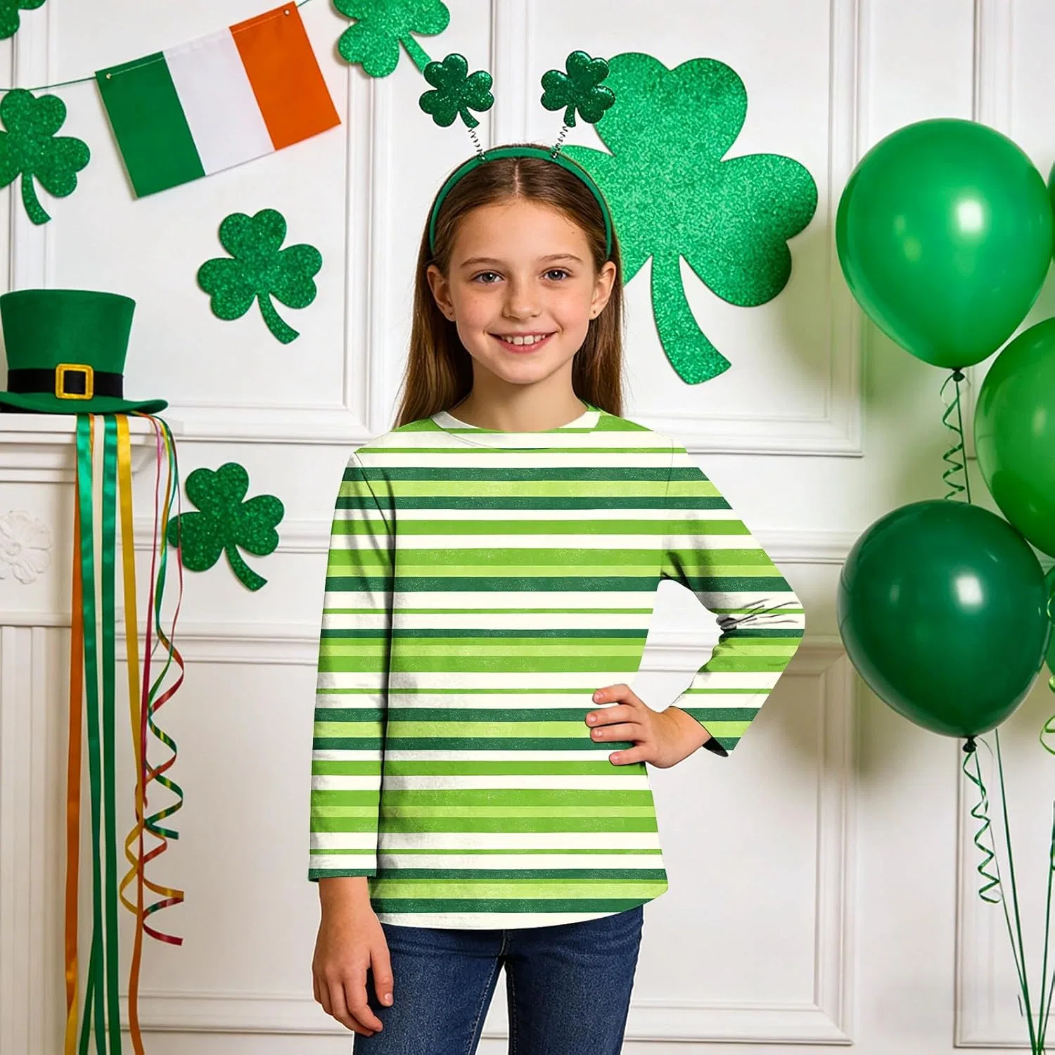 Футболка детская с графическим принтом Shamrock, Zzalalana, Multicolor14, 3-12 лет — фото 3