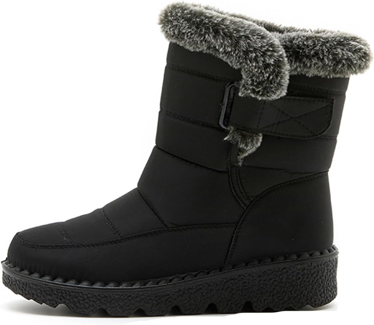 

Зимние ботинки DHAEY для женщин и мужчин, утепленные, с меховой подкладкой, водонепроницаемые, унисекс, повседневные, удобные, с нескользящей подошвой, для улицы, средней высоты голенища (Цвет: серый, Размер: 9,5 женский / 8 мужской)