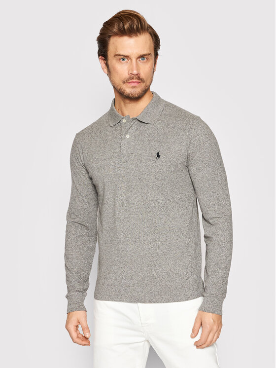 

Рубашка поло облегающего кроя 710681126003 Polo Ralph Lauren, серый