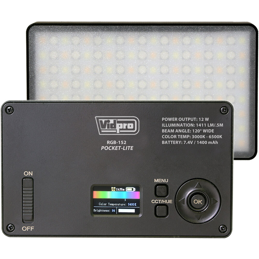 

Профессиональный цветной светодиодный карманный фонарь Vidpro RGB-152 для фото и видеосъемки RGB
