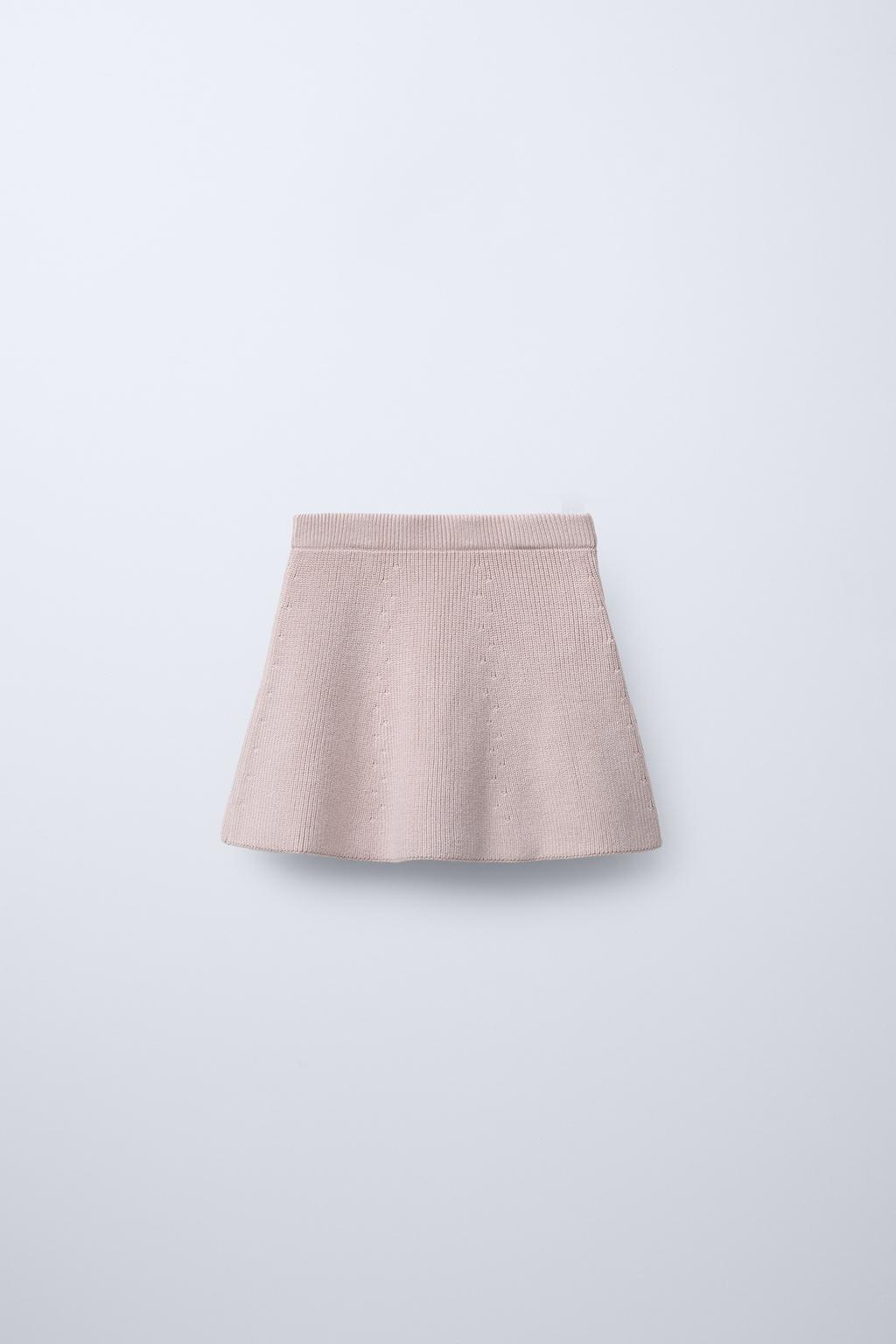 

Вязаная юбка ZARA, пыльно-розовый