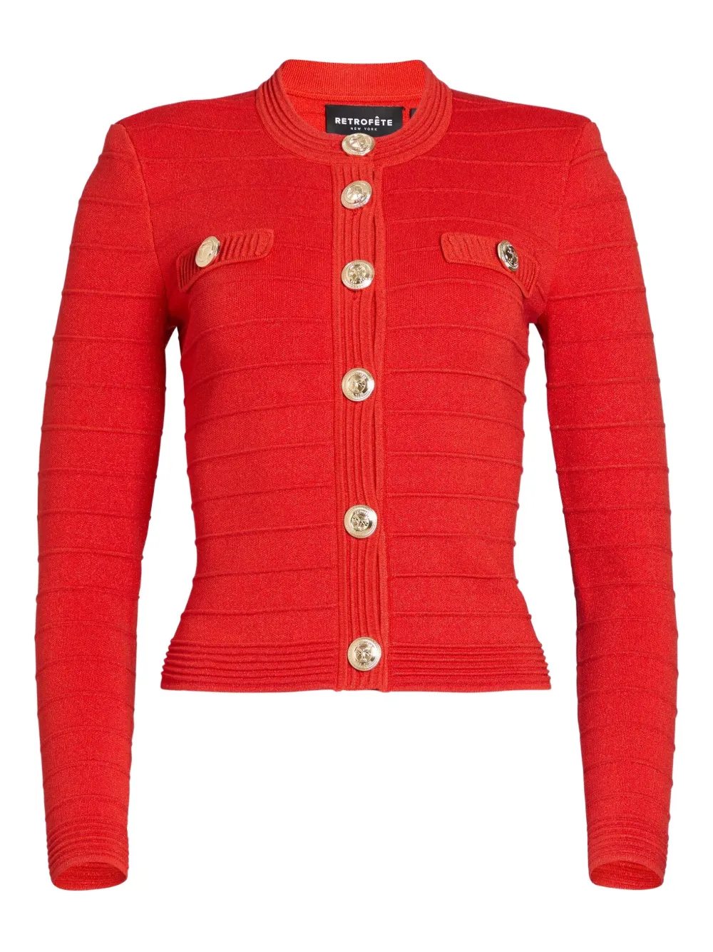 

Пиджак с золотыми пуговицами в рубчик Retrofete, красный