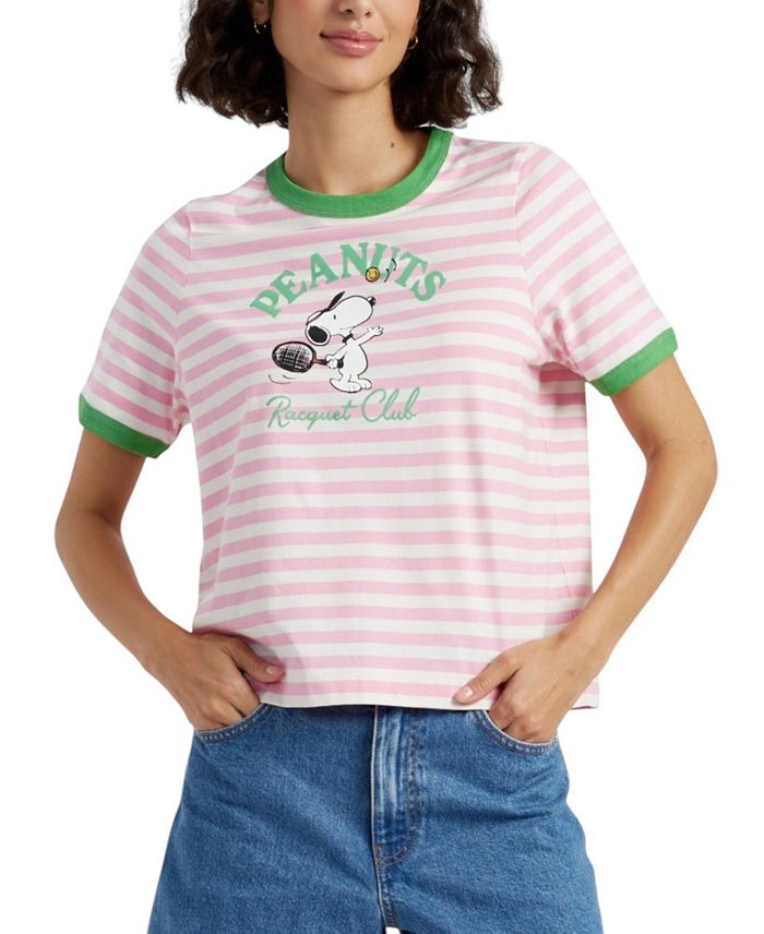 

Женская хлопковая футболка Peanuts Racquet Club Chinti & Parker, розовый