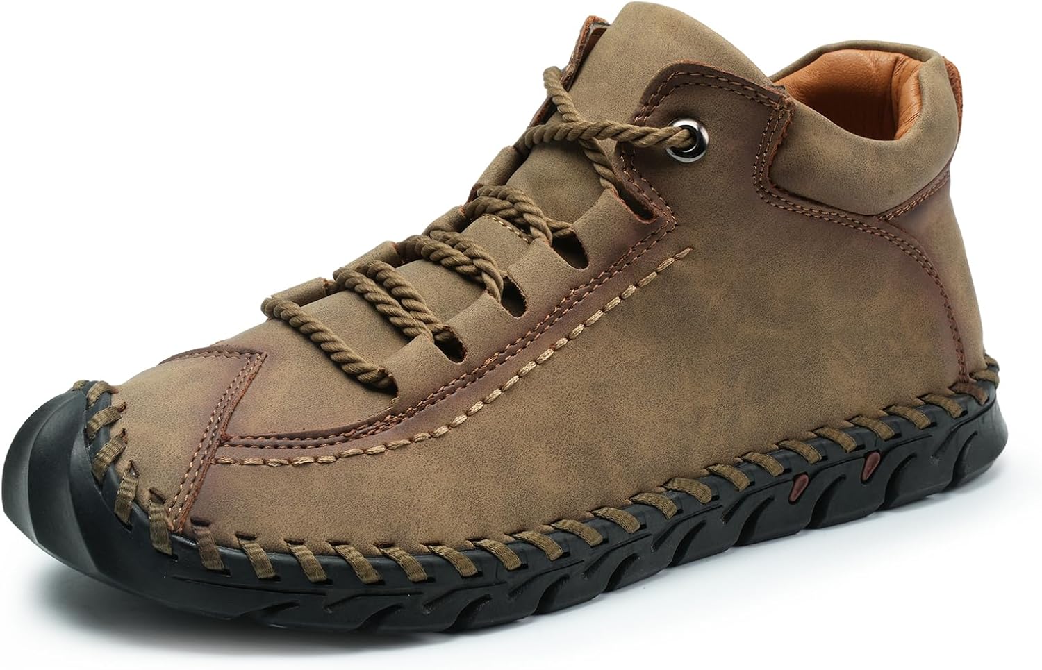 

Ботинки-чукка, повседневные модные ботинки-оксфорды, кожаные ботинки на шнуровке, классические ботинки до щиколотки для мужчин, легкие, изготовлены вручную Luodenglang, хаки