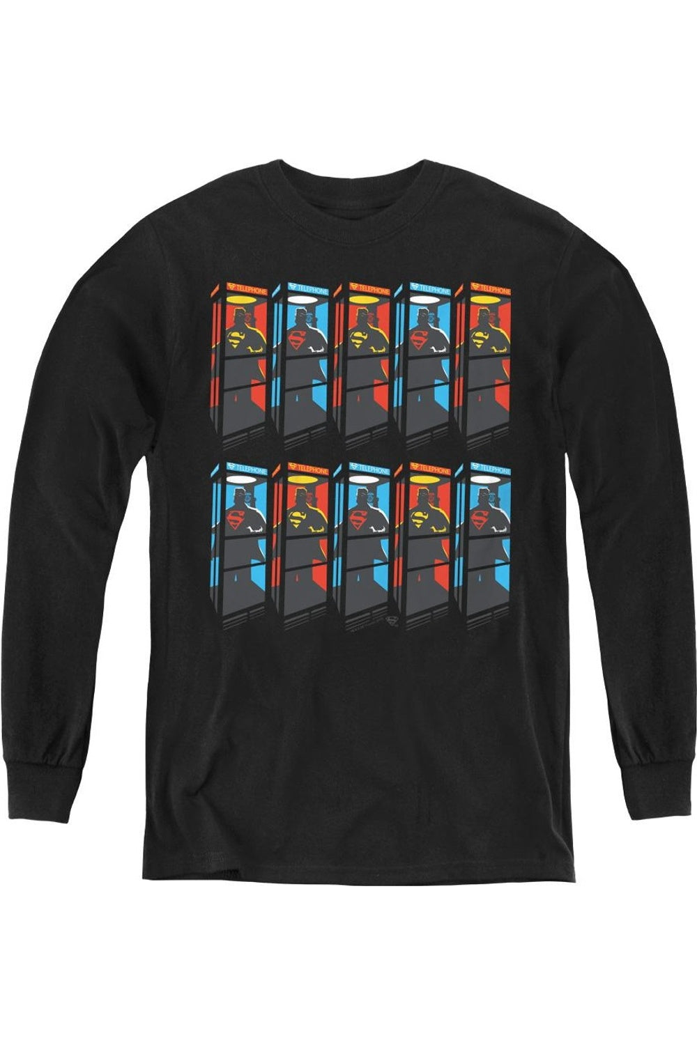 

Футболка с длинным рукавом Superman Super Booths для детей Gildan, черный