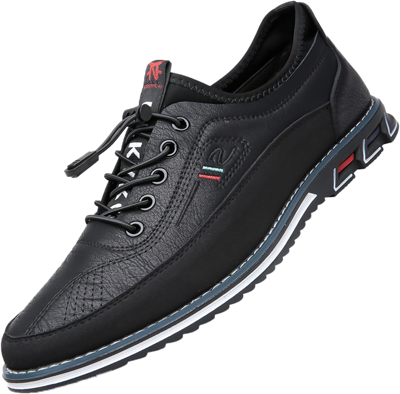 

Мужские кожаные оксфорды на шнуровке, мокасины для вождения, офисные, повседневные, прогулочные лоферы, удобные, без шнурков, деловые оксфорды Nileeke, черный