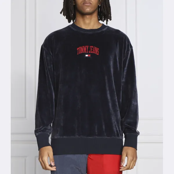 

Велюровый свитшот классического кроя Tommy Hilfiger, синий
