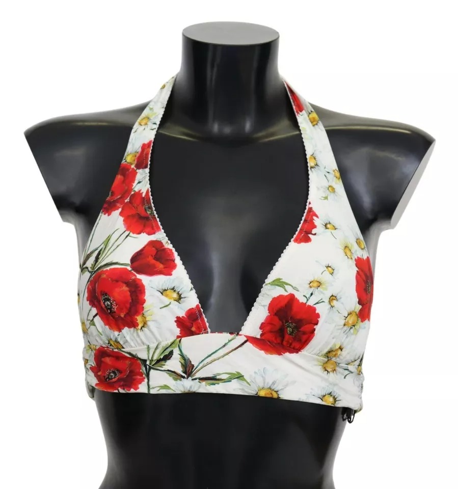 

Белый цветочный принт купальник пляжная одежда бикини топ Dolce & Gabbana