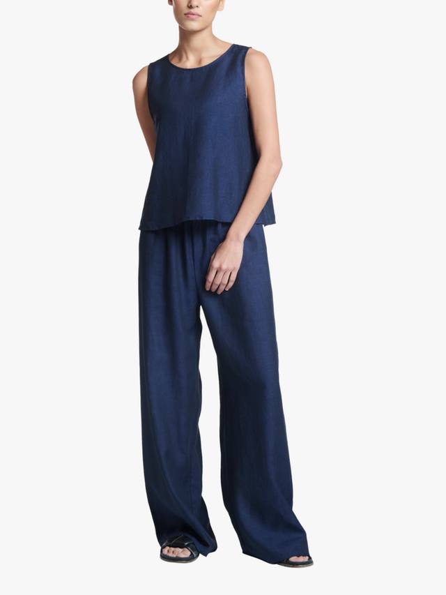 

София топ из чистого льна ASCENO, Navy