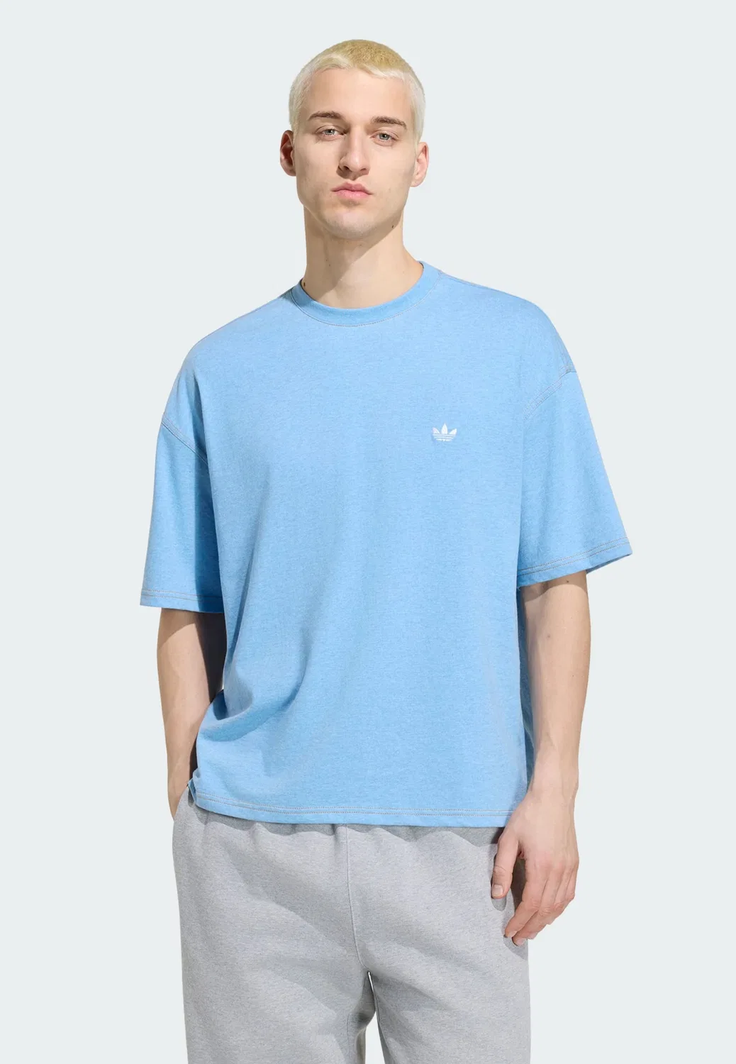 Футболка Adidas Originals Trefoil Essentials цвета Azure — фото 2