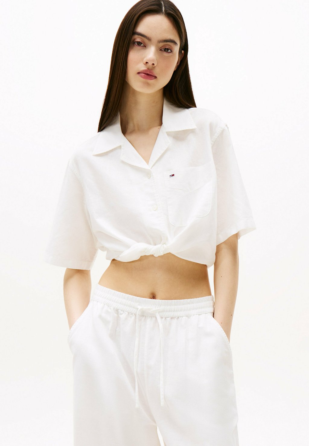 

Блузка на пуговицах CROPPED RELAXED SHORT SLEEVE Tommy Jeans, белый