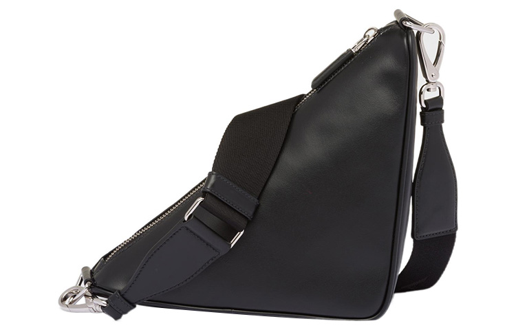Кожаная треугольная сумка кроссбоди, мужская наплечная сумка black PRADA, Gift Set(Set+Box+Shopping Bag) — фото 3