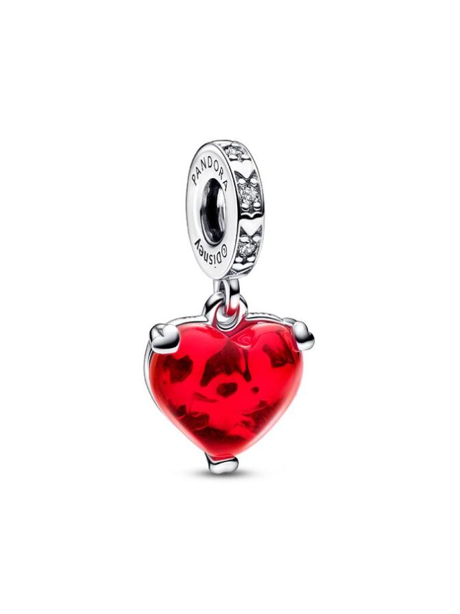 

Шарм Pandora Disney Mickey & Minnie Mouse Kiss Red Murano Glass Dangle Charm, стерлинговое серебро