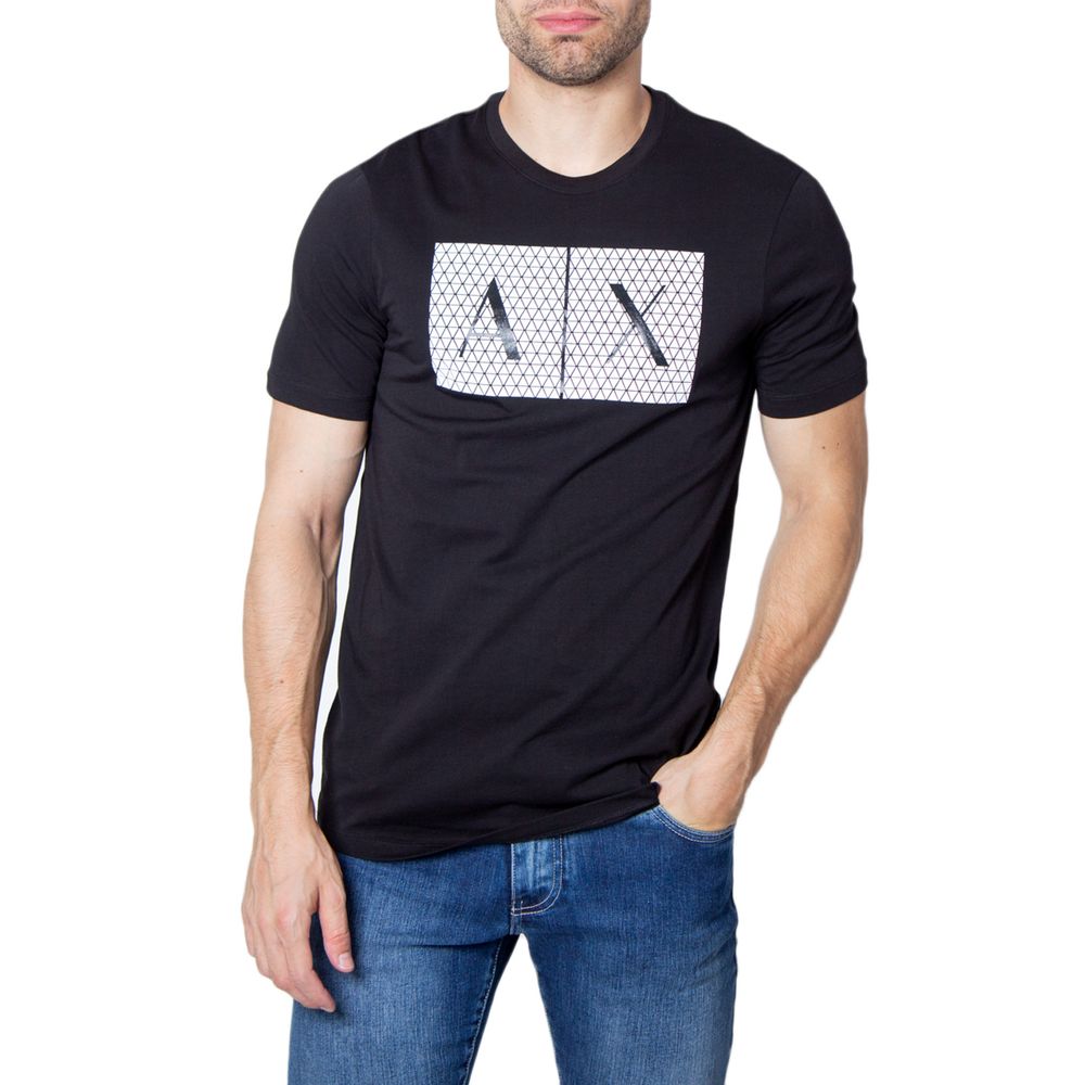 

Черная хлопковая футболка Armani Exchange
