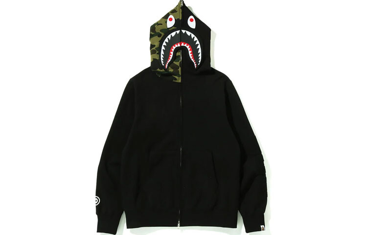 

BAPE Съемная толстовка с капюшоном Shark Full Zip Navy A Bathing Ape, черный