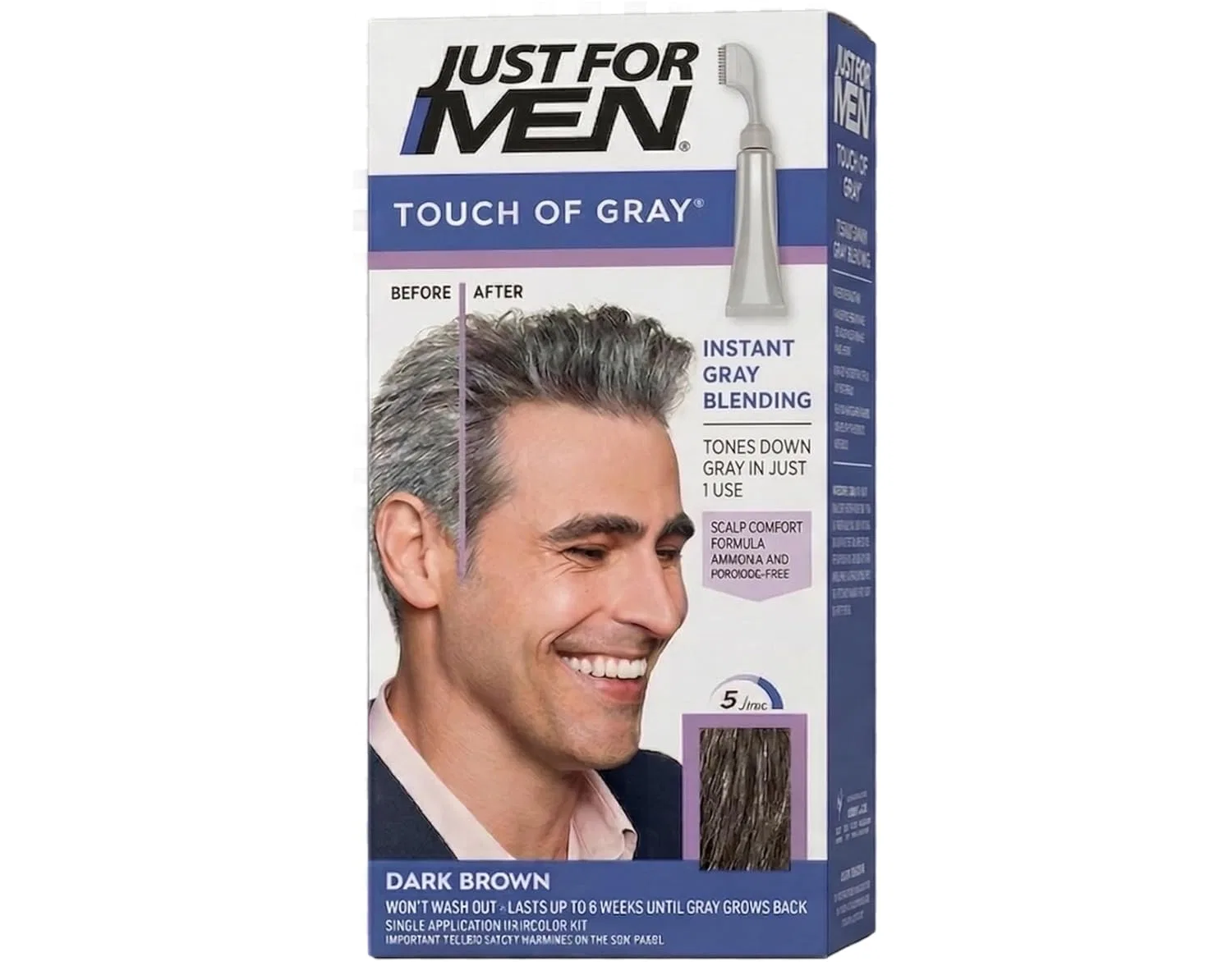 Средство для волос Just for Men Touch of Grey T-45 темно-коричневый, 8 шт. Just For Men — фото 2