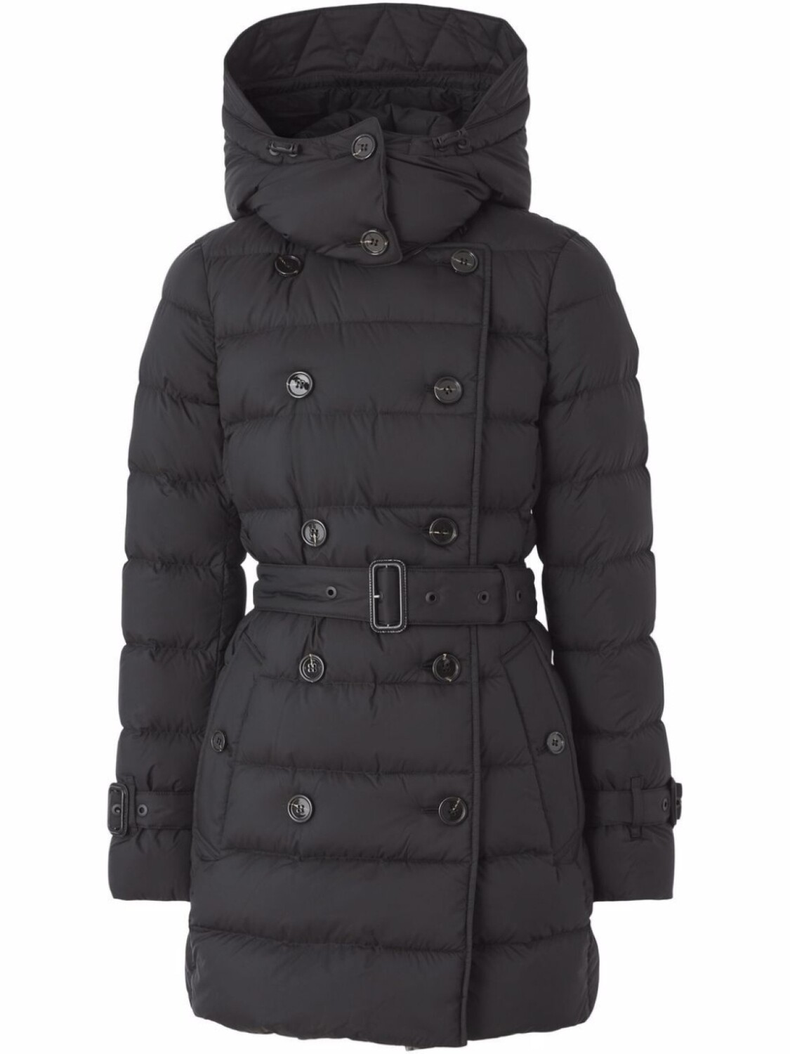 

Burberry пуховик со съемным капюшоном, черный