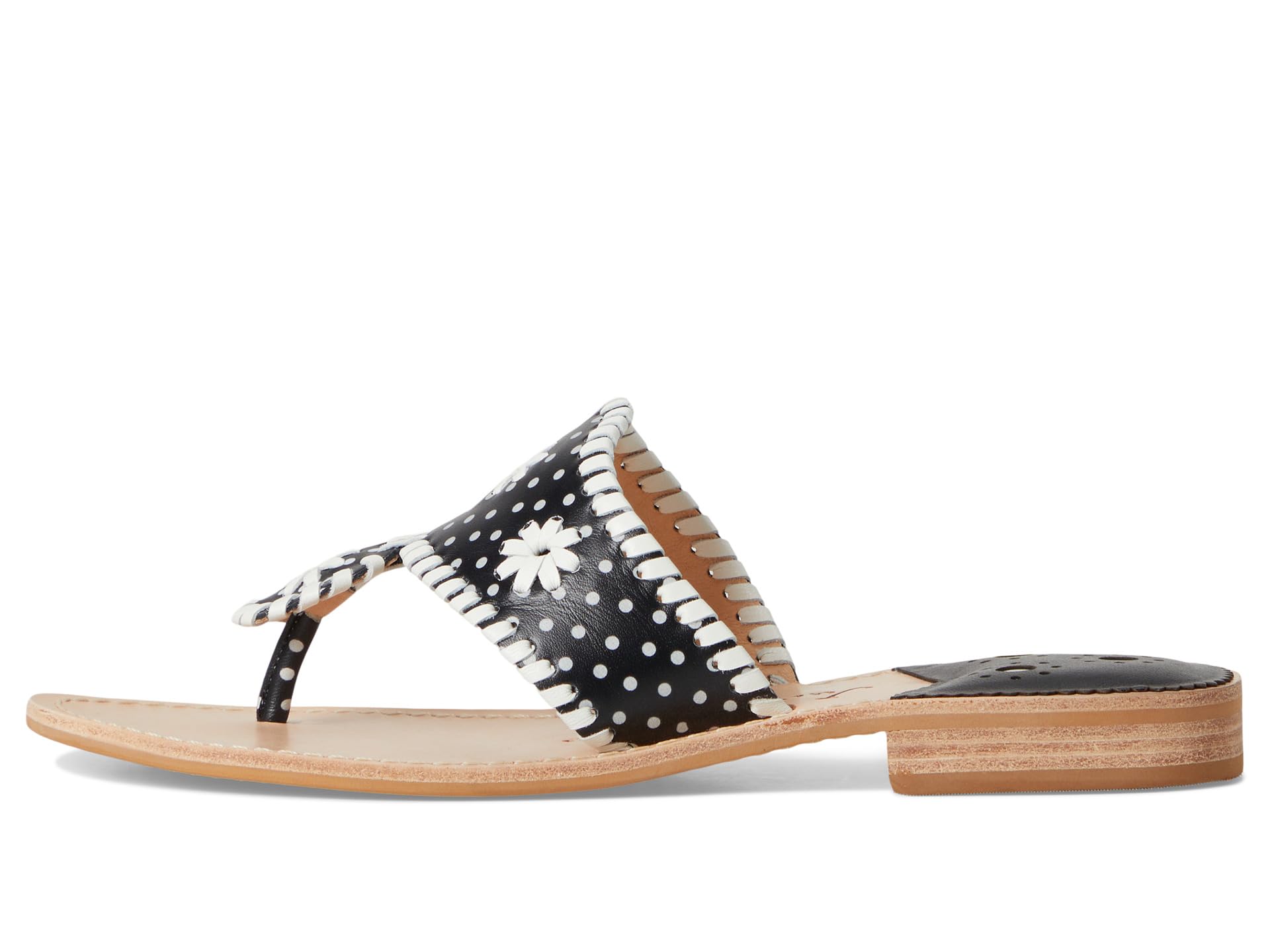 Туфли Jack Rogers Jacks Flat Sandal - Nappa/Patent, Black/ White Dot Pat — фото 4