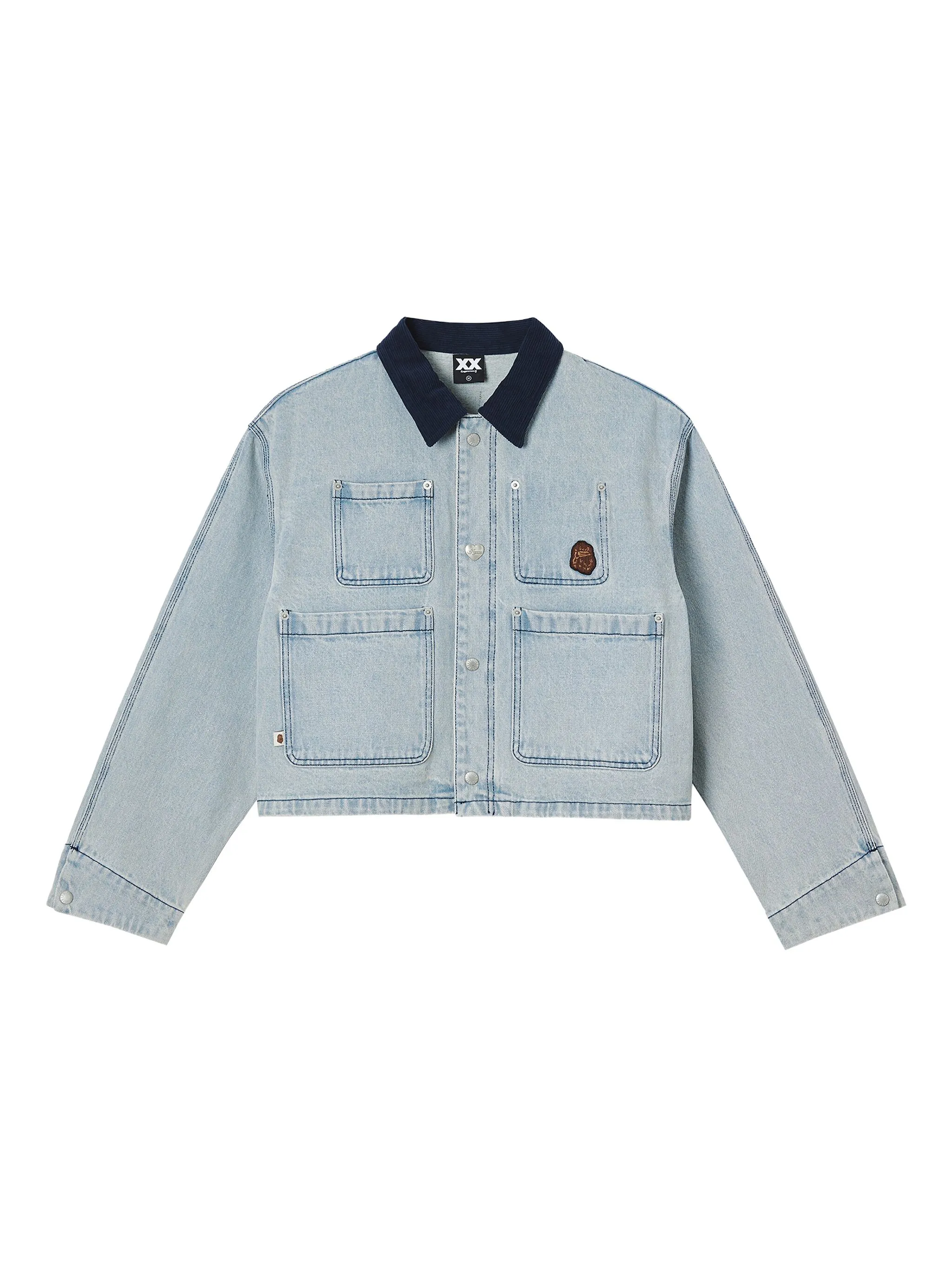 

Джинсовая куртка с вельветовым воротником Fingercroxx, синий