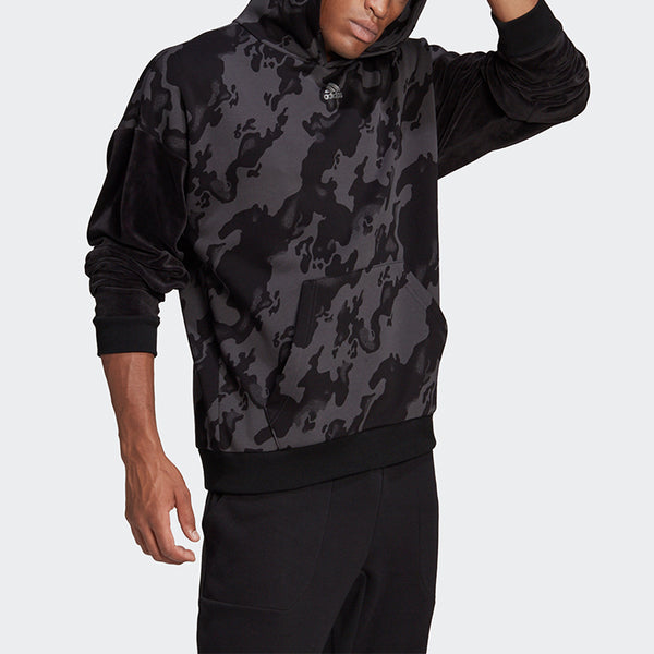 Толстовка vevlet aop hdy colorblock camouflage sports black Adidas, черный — фото 4