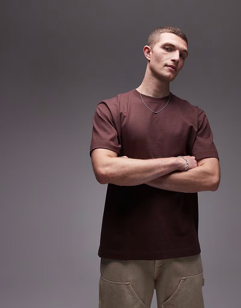 

Футболка Toman свободного кроя коричневого цвета Topman