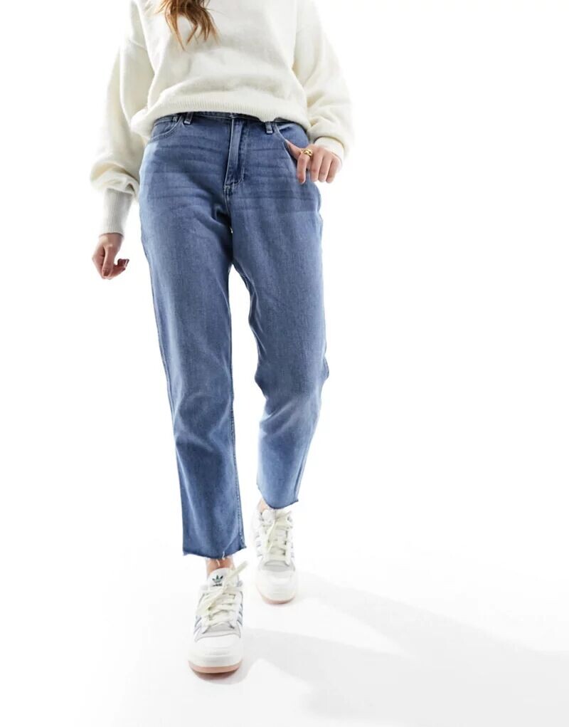

Синие джинсы с завышенной талией Hollister Curve Love