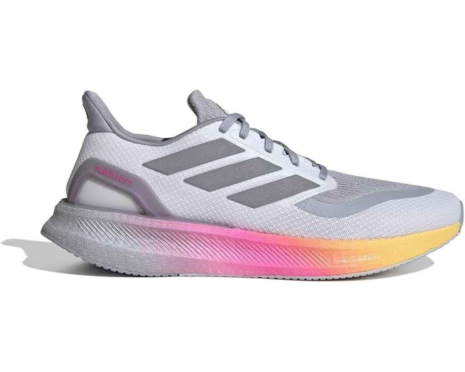 Кроссовки adidas Pureboost 5 Running Shoes, цвет White/Silver Metallic/Spark — фото 4