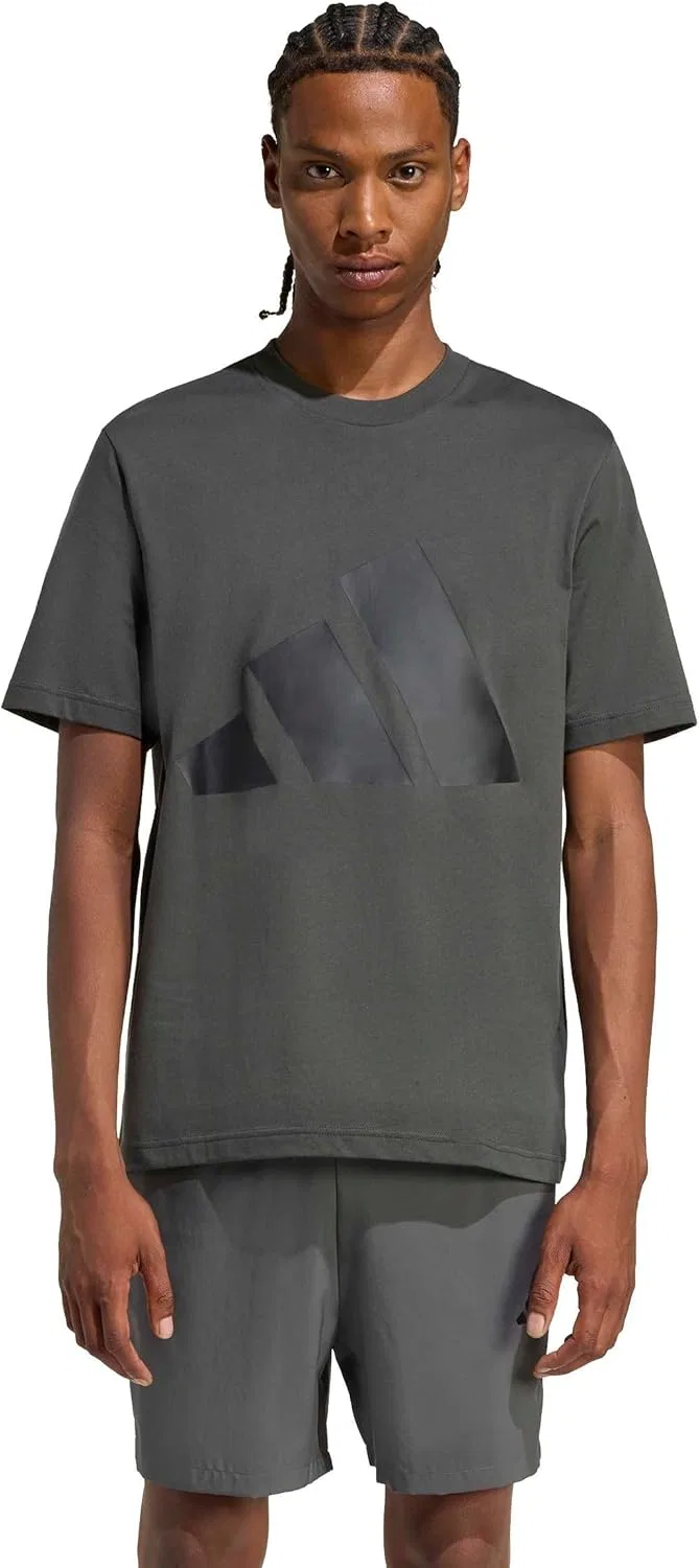 Футболка Adidas Men's Essentials Big Logo, серый/черный