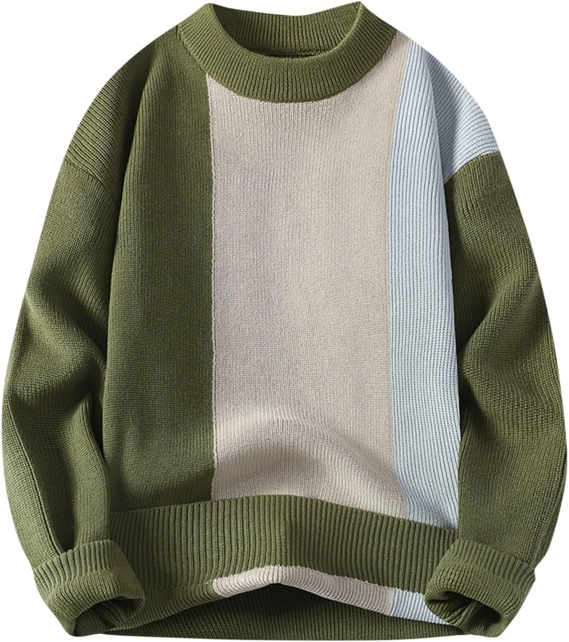 

Свитер мужской с длинным рукавом, Regular Fit, кабельная вязка, Plus Size AQAYL