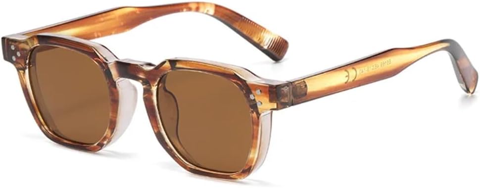 

Солнцезащитные очки для мужчин и женщин - защита UV400 - заклепки, маленькая оправа, градиентные линзы, для занятий спортом на открытом воздухе и вождения DSVIGF, Stripe Tea