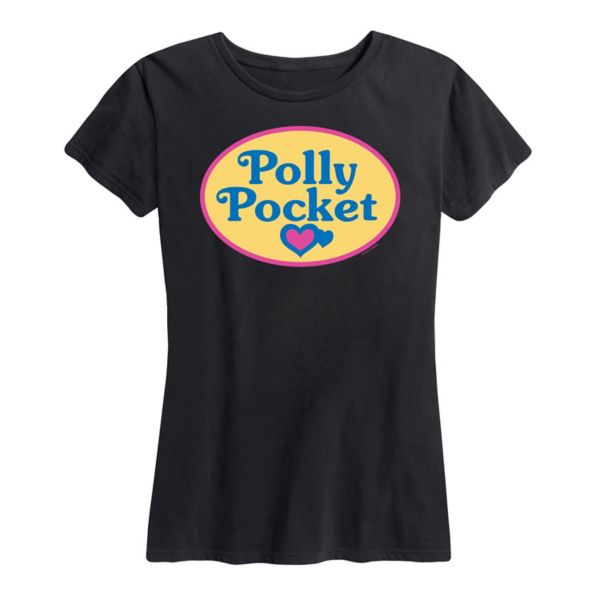 

Женская футболка с цветным логотипом Polly Pocket, черный