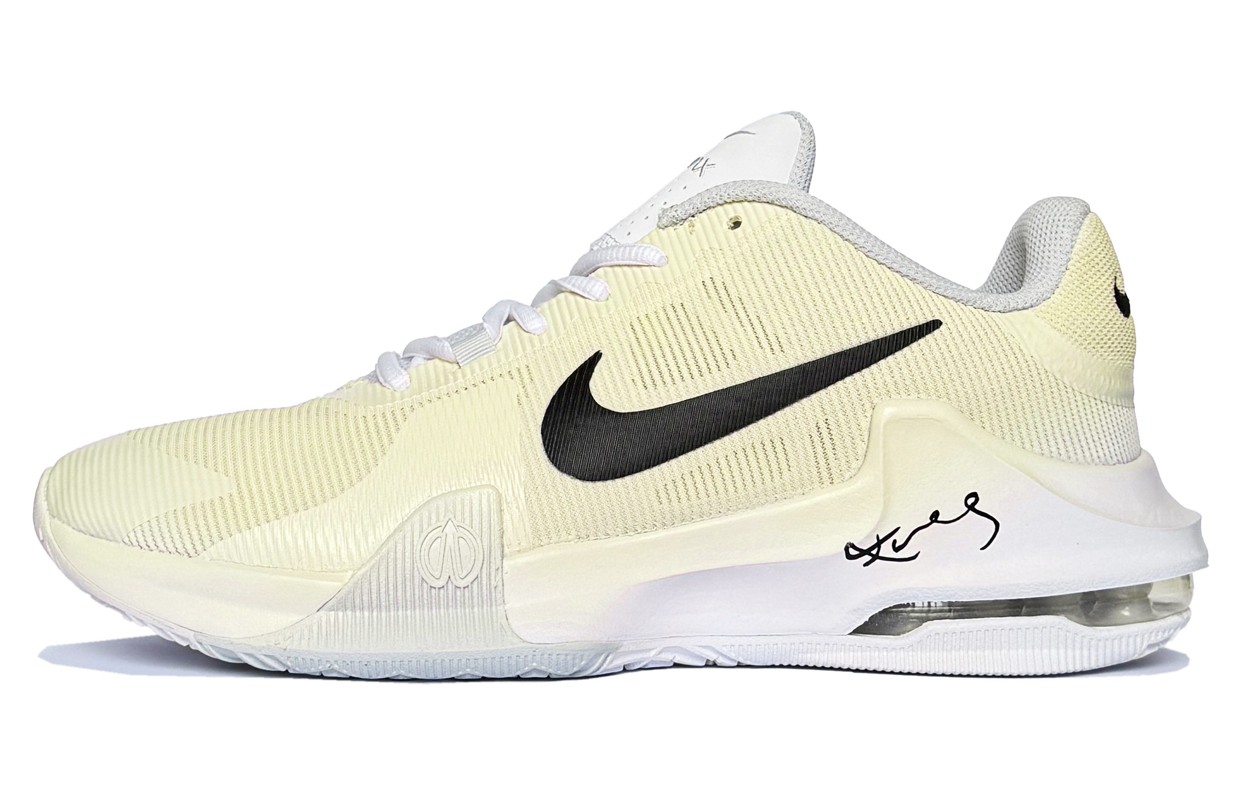 

Nike Баскетбольные кроссовки Air Max Impact 4 Lunar Post с золотыми амортизаторами, низкие, мужские, желтые, белые