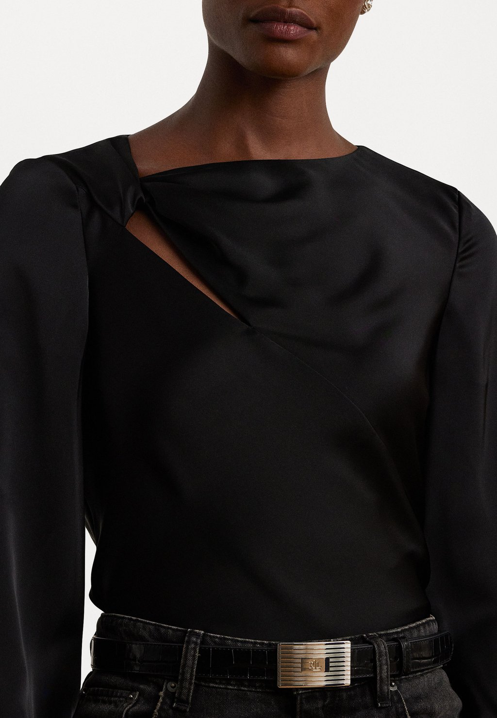

Блуза CUTOUT SATIN CHARMEUSE BLOUSE Lauren Ralph Lauren, черный