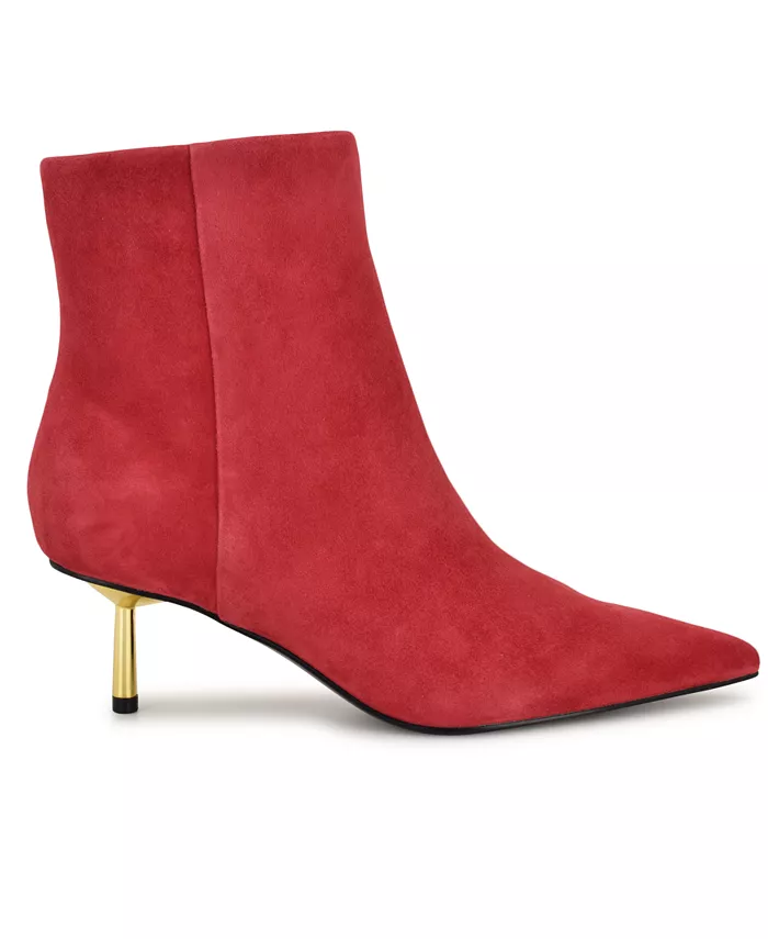 Женские ботильи Hamesa с острым носом и каблуком-рюмочкой Nine West, красный — фото 2