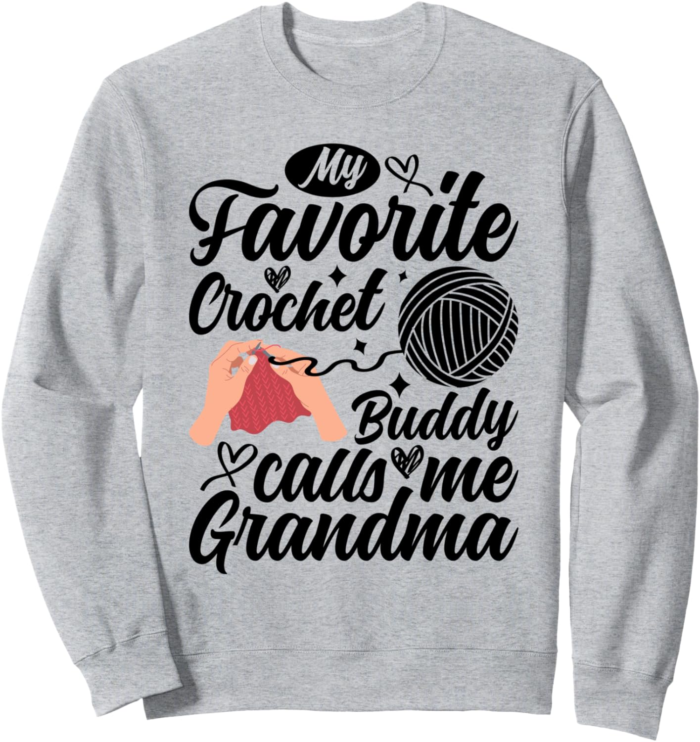 

Моя любимая подруга по вязанию крючком, называй меня бабушкой! Вязаная толстовка Crochet Grandma, серый