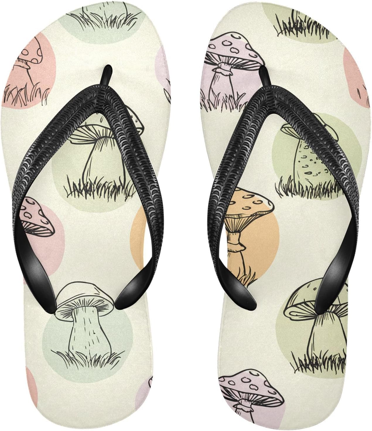 

Мужские и женские шлепанцы-биркенштоки бежевого цвета с грибной отделкой для пляжа и душа, резиновые нескользящие летние тапочки для ходьбы Sinestour