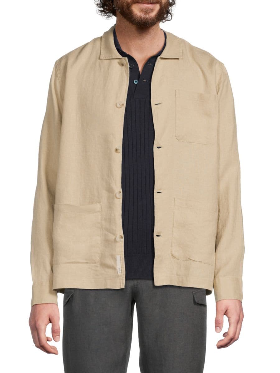 

​Льняная рубашка, сшитая на заказ Onia, желто-коричневый