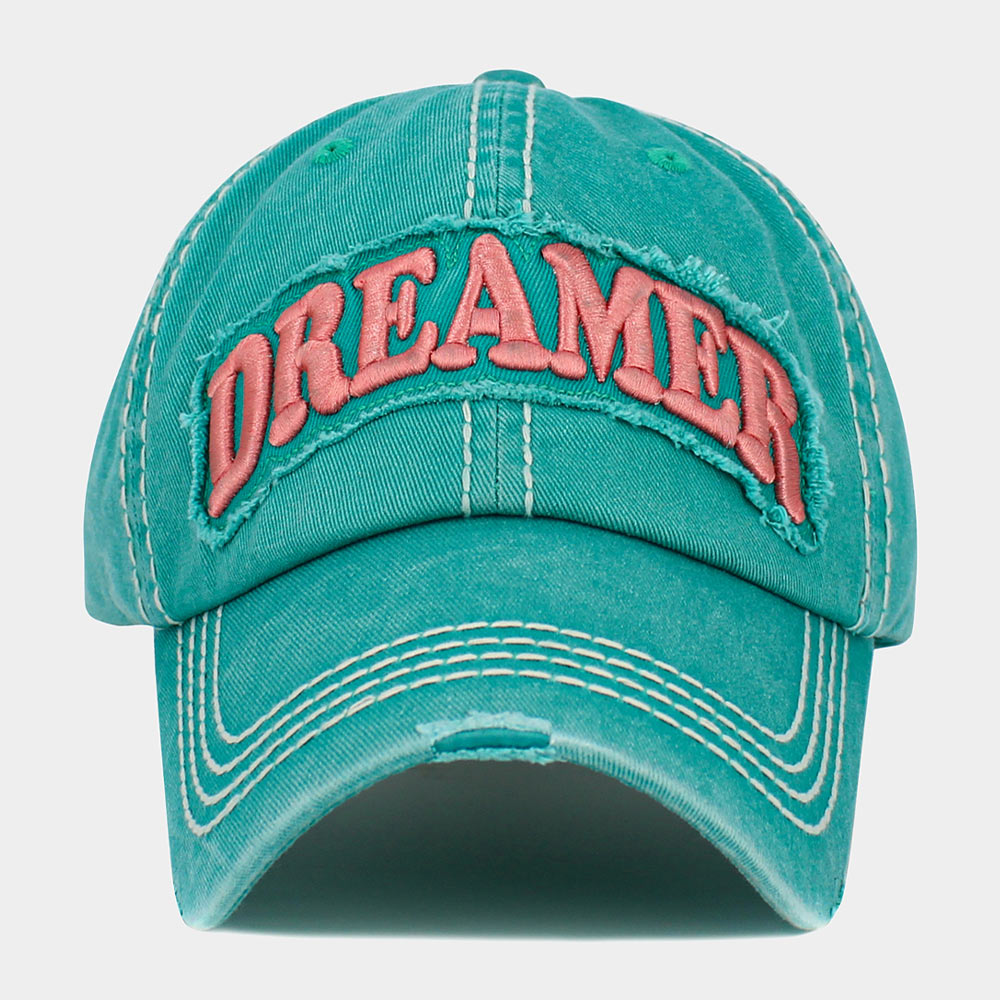 

Бейсболка в винтажном стиле с надписью «Мечтатель» FASHNZFAB, бирюзовый