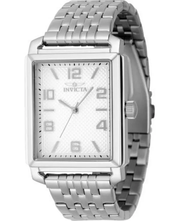 

Мужские винтажные кварцевые часы 46634 с тремя стрелками и серебристым циферблатом Invicta, silver